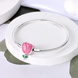 2024 Hot Selling New Original 925 Sterling Silver Snake Chain Heart Cat Claw Bracelet for Disk Beads DIY Jewelry Making