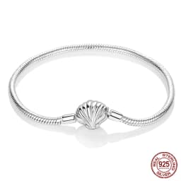 2024 Hot Selling New Original 925 Sterling Silver Snake Chain Heart Cat Claw Bracelet for Disk Beads DIY Jewelry Making
