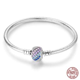 2024 Hot Selling New Original 925 Sterling Silver Snake Chain Heart Cat Claw Bracelet for Disk Beads DIY Jewelry Making