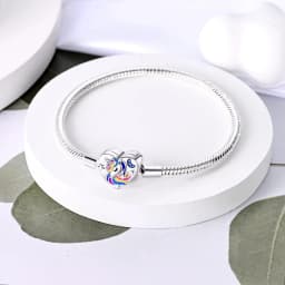 2024 Hot Selling New Original 925 Sterling Silver Snake Chain Heart Cat Claw Bracelet for Disk Beads DIY Jewelry Making