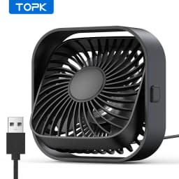 TOPK USB Portable Mini Fan,Desk Personal Electric Fan Table ,Standing Fans for Room,3 Speed Wind 360°Rotatable for Camping Quie