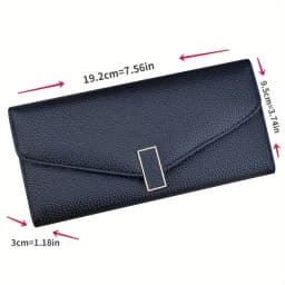 Classic Solid Color Long Wallet, Trendy Women's Credit Card Holder, Simple Coin Purse