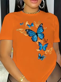 Women's Summer Print Oversized Loose Casual Round Neck Short Sleeved T-Shirt Top Fashion Streetwear Oversized O-Neck