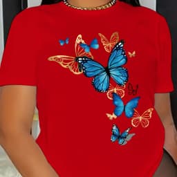 Women's Summer Print Oversized Loose Casual Round Neck Short Sleeved T-Shirt Top Fashion Streetwear Oversized O-Neck