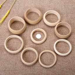 5Pcs Natural Untreated Plain Wooden Blank Bangles Bracelet DIY Jewelry Gift