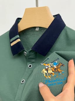 Men's New Exquisite Embroidered Short Sleeved Polo Shirt Summer Business Leisure Breathable T-shirt Top Fashion Men's Clothing