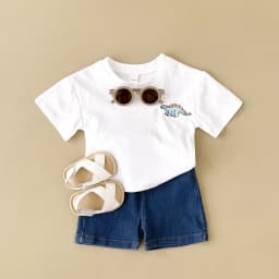 2024 Summer Boys Clothes Boys Girls Outfit Set Casual Leisure Dinosaur Embroidered T-shirt+denim Shorts 2PCS for 0-3Y Childrens