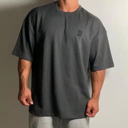 Summer Short Sleeved Men's Sports Fitness Training Wear Casual Large Size Loose T-shirt Off Heavy Cotton Short Sleeved Shoulder