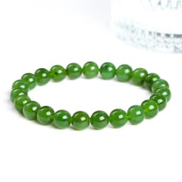 JD Natural Hetian Green Jade Round Bead Bracelets Women Genuine Gemstone Single Circle Reiki Healing Energy Balance Jewelry Gift