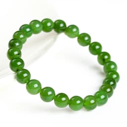 JD Natural Hetian Green Jade Round Bead Bracelets Women Genuine Gemstone Single Circle Reiki Healing Energy Balance Jewelry Gift