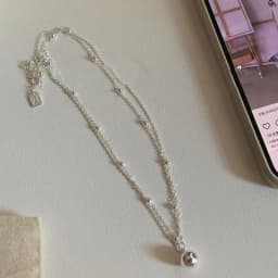 925 Sterling Silver Bilayer Beads Chain Choker Spherical Pendant Necklaces For Women Wedding Jewelry Collares Collier Ketting