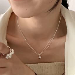 925 Sterling Silver Bilayer Beads Chain Choker Spherical Pendant Necklaces For Women Wedding Jewelry Collares Collier Ketting