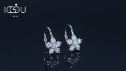 Original 925 Sterling Silver Flower Hoop Clip Earrings D0.60CT Full Moissanite Earrings for Women Wedding Jewelry Valentine Gift