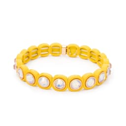 2024 Rainbow 9mm Rhinestone Women Bangle Enamel Colorful Crystal Beads Elastic Bracelet Boho Jewelry Accessories