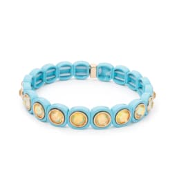 2024 Rainbow 9mm Rhinestone Women Bangle Enamel Colorful Crystal Beads Elastic Bracelet Boho Jewelry Accessories