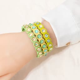 2024 Rainbow 9mm Rhinestone Women Bangle Enamel Colorful Crystal Beads Elastic Bracelet Boho Jewelry Accessories