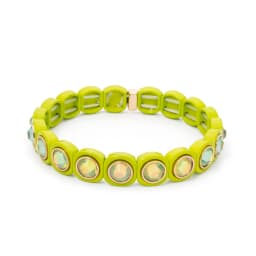2024 Rainbow 9mm Rhinestone Women Bangle Enamel Colorful Crystal Beads Elastic Bracelet Boho Jewelry Accessories