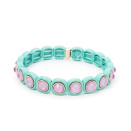 2024 Rainbow 9mm Rhinestone Women Bangle Enamel Colorful Crystal Beads Elastic Bracelet Boho Jewelry Accessories