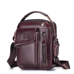 SCHLATUM 100% Genuine Leather Vintage Chest Bag For Men Shoulder Bag Casual Messenger Crossbody Bag