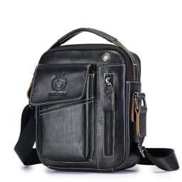 SCHLATUM 100% Genuine Leather Vintage Chest Bag For Men Shoulder Bag Casual Messenger Crossbody Bag