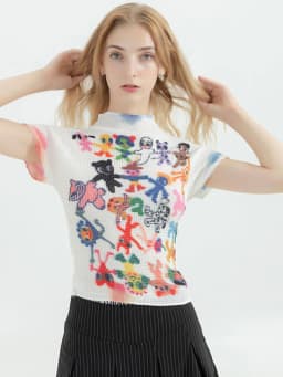Y2k Women's T-shirt Harajuku Korean Graphic Print Short Sleeve Tee Top Clothes Fashion Vintage Streetwear O-Neck T-shirts Summer