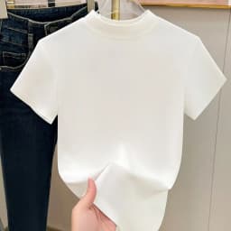 2026 New Fashion Short Sleeve Summer Blouse Women O Neck Casual Solid Simple Ladies Tops Shirts