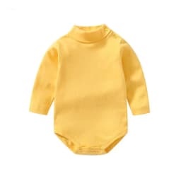 Newborn Baby Turtleneck Bodysuit Pure Cotton Solid Color Soft Comfort Jumpsuit 100% Cotton For Boys Girls Bodysuit 0-24 Months