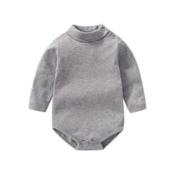 Newborn Baby Turtleneck Bodysuit Pure Cotton Solid Color Soft Comfort Jumpsuit 100% Cotton For Boys Girls Bodysuit 0-24 Months