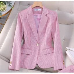Luxury Small Women Pink Blazer Ladies Professional Suit Women Temperament Suit Fashion Interview Formal Pant Suits