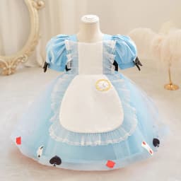 Baby Alice Princess Girls Dresses Kids Blue Lolita Maid Birthday Party Palace Dress Vintage Toddler Wedding Poker Tutu Prom Gown