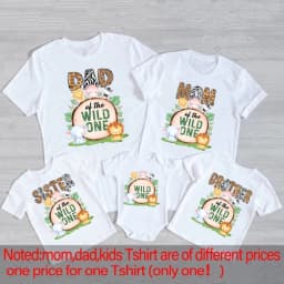 Wild One Family Matching outfit Jungle Party Dad Mom Sister Brother Baby Look clothes T-shirt One Birthday Family T Shirts Tops