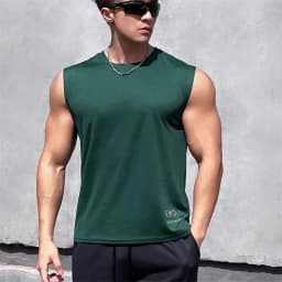 Summer men fitness T-shirt training sport vest ventilate basketball undershirt sleeveless quick drying running tank top men tops