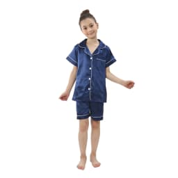 Summer Baby Girl Pajamas Sets 6 to 9 12 18 24 Months Satin Silk Blue Pink Kids Pyjamas Infantil Toddler Boy Outfit Home Clothing