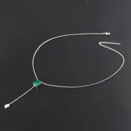 FFGems Created Emerald Pendant Necklace Green Gemstone Fine Jewelry For Women Lady Engagement Wedding Party Gift With Box