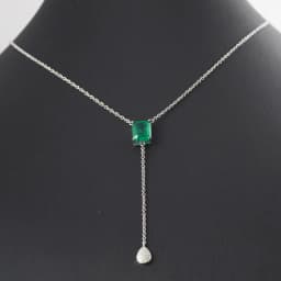 FFGems Created Emerald Pendant Necklace Green Gemstone Fine Jewelry For Women Lady Engagement Wedding Party Gift With Box