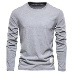 100% Cotton Long Sleeve T Shirt For Men Solid Spring Casual Mens T-shirts High Quality Male Tops Classic Clothes Men's T-shirts