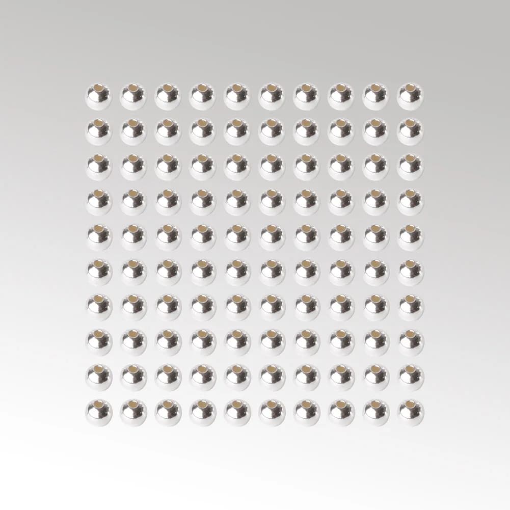 Silver Beads For Jewelry Making, 925 Balls SilverB bead Spacers To Make Bracelets And Necklaces