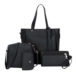 4Pcs/Set New High Capacity Crossbody Bag Leather Handbag Shoulder Bag Wallet Purses Portable Women Girls Fashion Casual Bag
