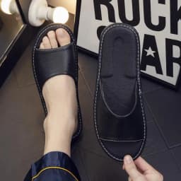 Genuine Leather Slippers Unisex Indoor Home Shoes Men Flat Classic House Slippers Woman Leather Shoes For Men