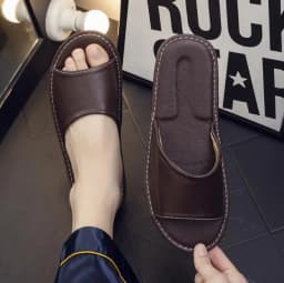 Genuine Leather Slippers Unisex Indoor Home Shoes Men Flat Classic House Slippers Woman Leather Shoes For Men