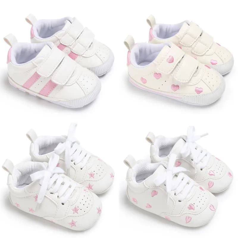 Spring and Autumn Newborn Soft Sole Anti slip Casual Sports Shoes for 0-12 Month Female Baby's First Step Walking Shoes