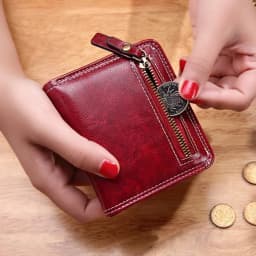 PU Leather Women's Wallets	Short Handbags Zipper Coin Wallet Credit Card Holder Luxury Designer Small Purses for Women