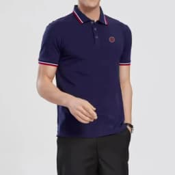 2024 New Men's Polo Top Casual Fashion Commuter Versatile Solid Color Men's Top Summer Fashion Business Men Pure Cotton Polo Top