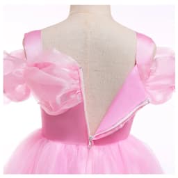 Pink Aurora Cosplay Costumes for Girls Ball Gown Pagent Princess Elegent Shoulderless Long Dress Birthday Party Butterfly Frocks