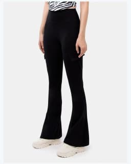 New Women Casual Bootleg Yoga Pants Plus Size Workout Flare Leggings High Waist dungarees Pants with Pockets Sports Wear
