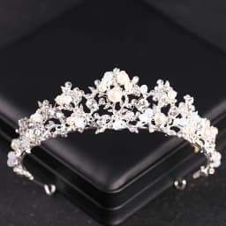 Crystal Pearl Crown Tiara Rhinestone Prom Diadem Headband For Women Bridal Wedding Hair Accessories Jewelry Tiaras And Crowns