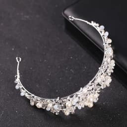 Crystal Pearl Crown Tiara Rhinestone Prom Diadem Headband For Women Bridal Wedding Hair Accessories Jewelry Tiaras And Crowns