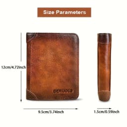 Suitability Men's Dark Brown Vintage Leather Wallet RFID Anti Theft Brush Safe Slim and Stylish Multib Card Holder Perfect Gift