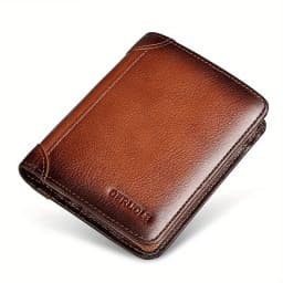 Suitability Men's Dark Brown Vintage Leather Wallet RFID Anti Theft Brush Safe Slim and Stylish Multib Card Holder Perfect Gift