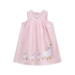 Little Maven 2026 Kids Clothes Summer Lattice Dress Baby Girls Clothes Cartoon Ducks Dresses Children's Clothing Vestidos Cotton